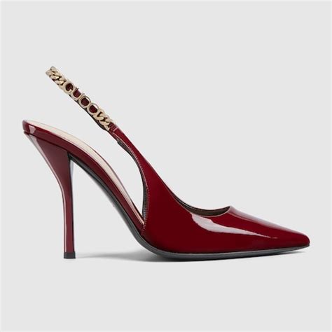 gucci biba leather pumps|Gucci signoria slingback pump.